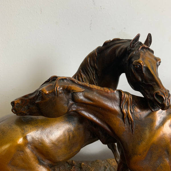 Skulptur Pferdegruppe Umarmung nach Pierre Jules Mene