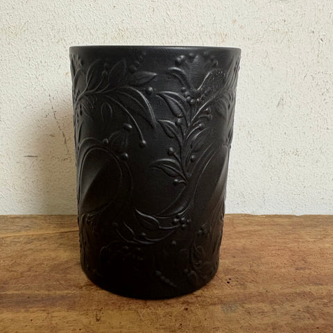 Vintage Porzellan Vase schwarz von Björn Wiinblad für Rosenthal