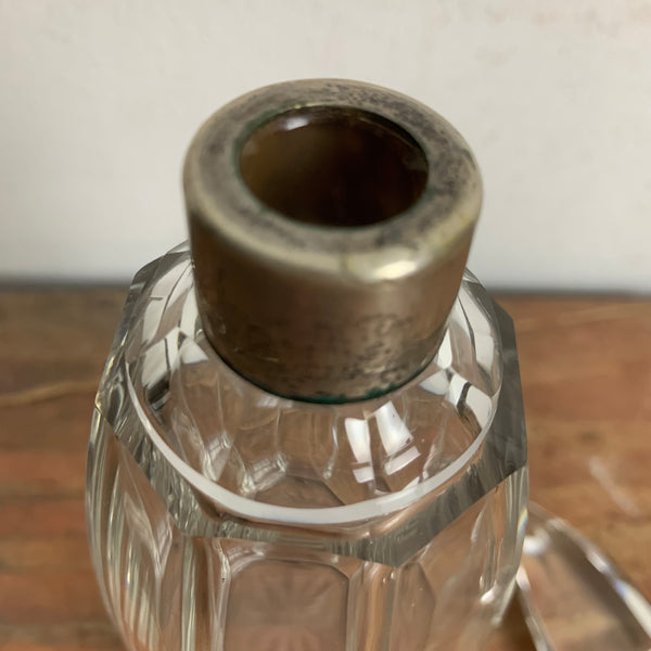 Kristall Glas Karaffe Flakon mit Silbermontur