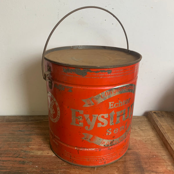 Vintage Blechdose Eimer Eystruper Senf