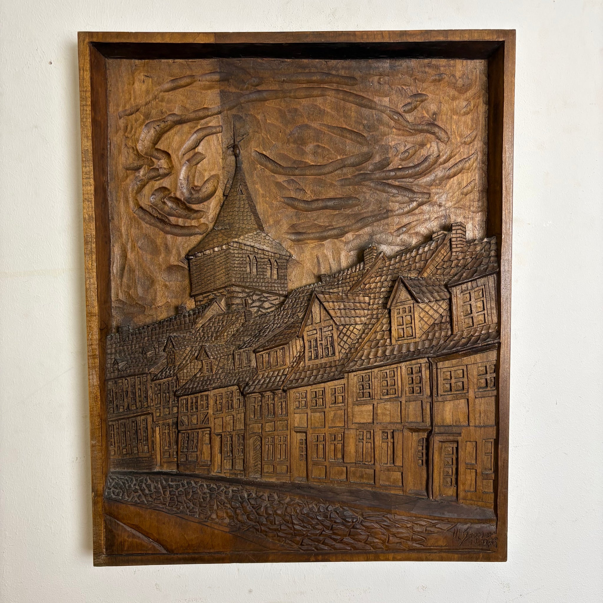 Geschnitztes Holz Relief Bild Kehrwiederturm Hildesheim