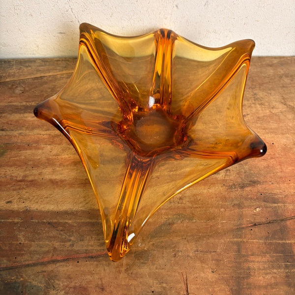 Vintage Murano Schale bernsteinfarben
