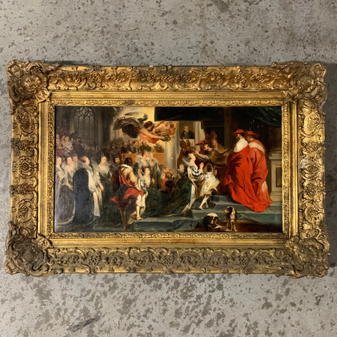 Ölgemälde Kopie Krönung von Marie de Medici in St. Denis nach Peter Paul Rubens