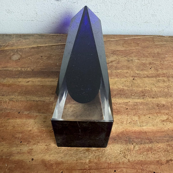 Vintage Mid Century facettierte Sommerso Murano Glas Vase von Flavio Poli für Alessandro Mandruzzato