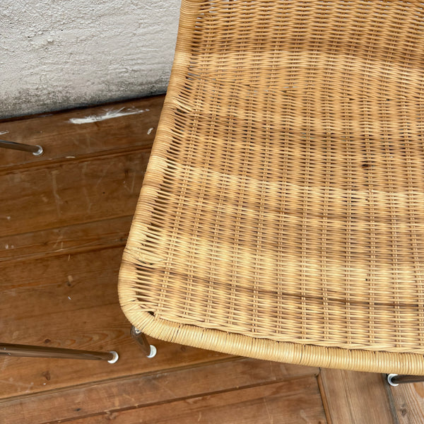 2 vintage Korbweiden Stühlen Linus von Franco Campi und Carlo Graffi für Ikea Vintage