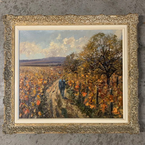 Ölgemälde Weinbauer im Weinberg von Hans-Jörg Becker