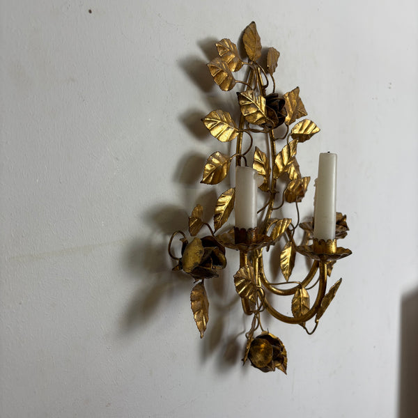 Vintage Florentiner Wand Kerzenleuchter