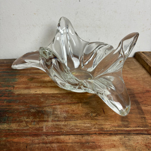 Große Kristallglas Schale Seestern von Art Vannes