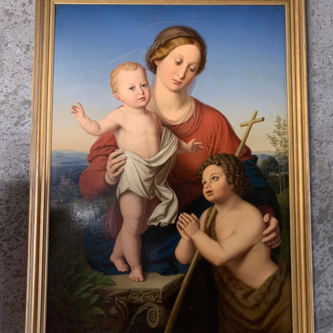 Ölgemälde Madonna mit Jesusknaben und Johannes dem Täufer von Johann Carl Koch