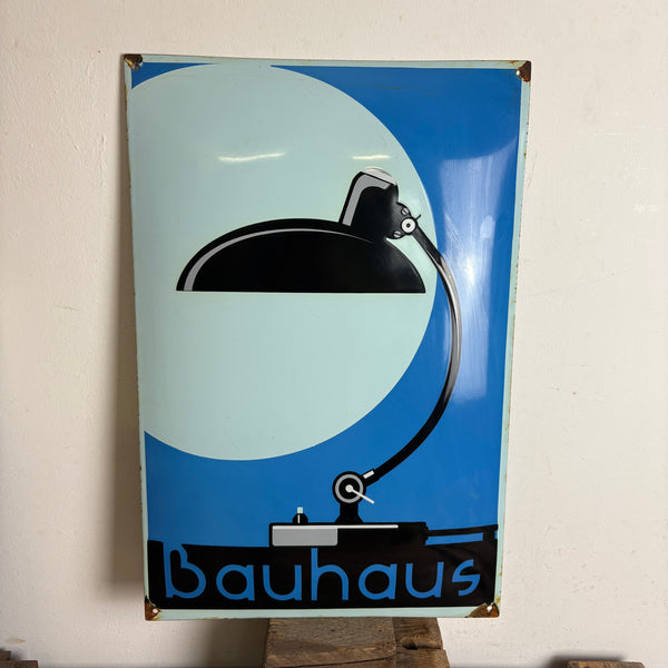 Emaille Schild Bauhaus Kaiser Idell Lampe