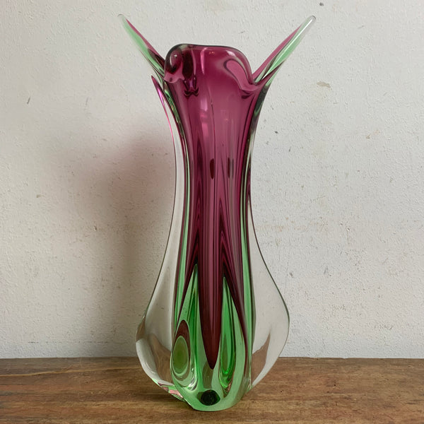 Vintage Glas Vase aus Murano