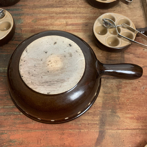 Vintage 6er Set Keramik Schneckenpfännchen von Emile Henry France