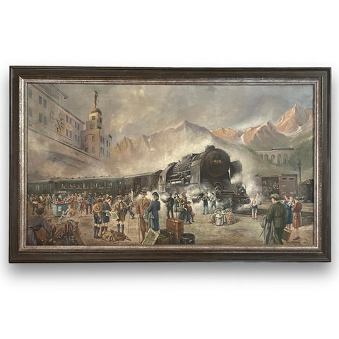 Ölgemälde Die Ankunft des Orientexpress von Alexander Pawlowitz
