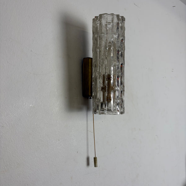 2 Vintage Design Ice Glas Wandlampen von Carl Fagerlund für Lyfa Orrefors