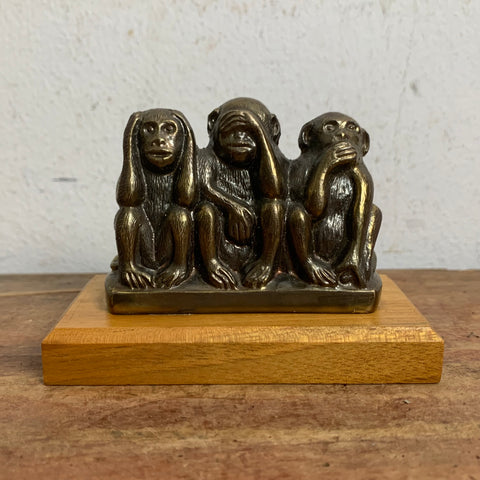 Mid Century Skulptur Die drei weisen Affen