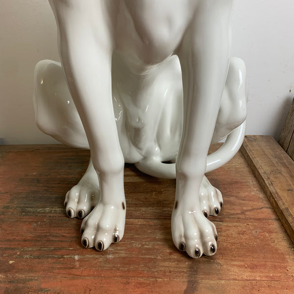 Vintage Hunde Skulptur Whippet Windhund