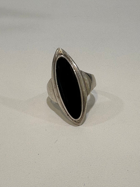 Art Deco Sterling Silber Ring mit Onyx