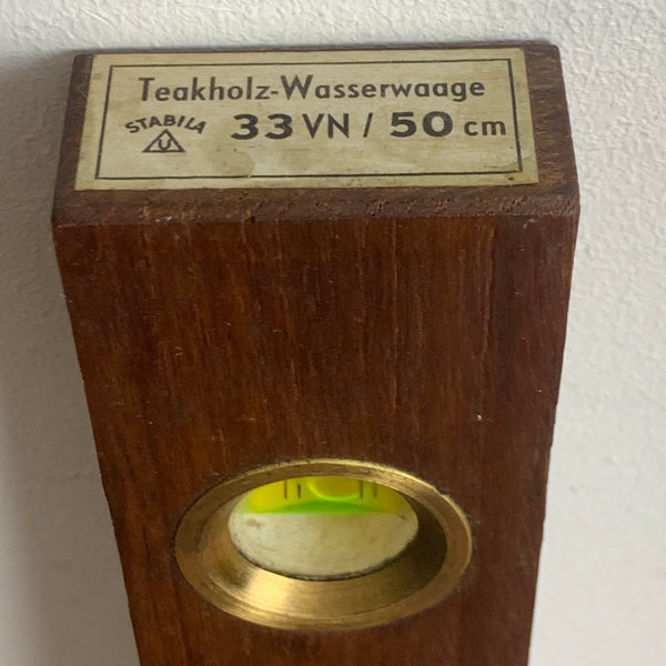 Vintage Teakholz Wasserwaage 33 VN / 50 cm von Stabila