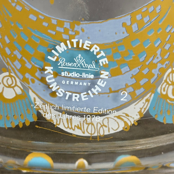 Weihnachtsteller 1978 von Björn Wiinblad für Rosenthal in Glas