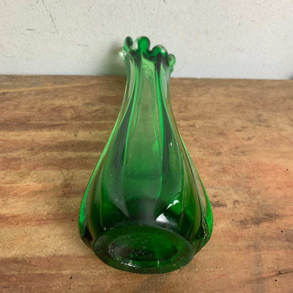 Vintage Glas Vase aus Murano in grün