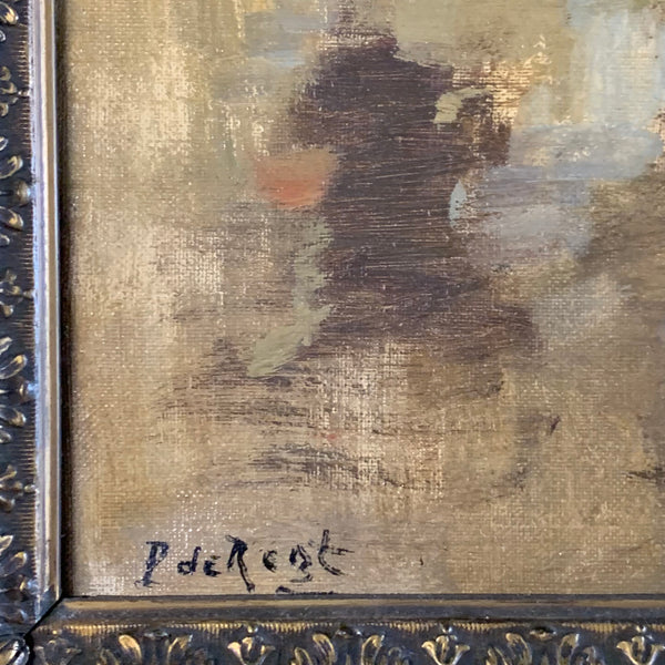 Ölgemälde Sommerwolken über Landhaus am See von Pieter de Regt