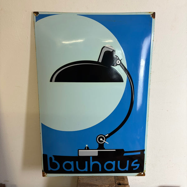 Emaille Schild Bauhaus Kaiser Idell Lampe