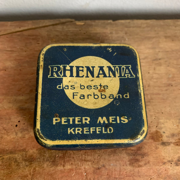 Vintage Blechdose Farbband Rhenania