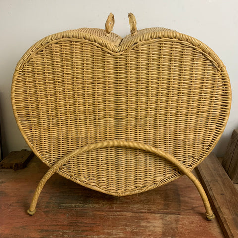 Vintage Mid Century Wäschekorb in Herzform