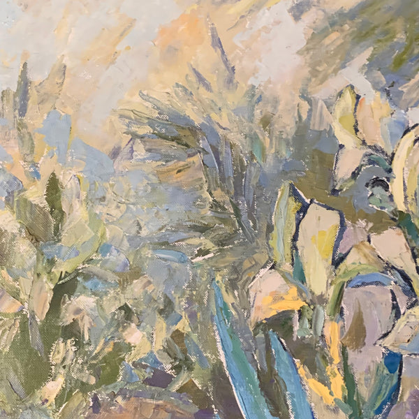 Ölgemälde Lilien am Teich von Klaus Heckert