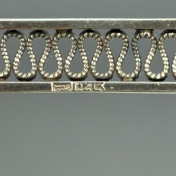 Art Deco Silber Stab Brosche