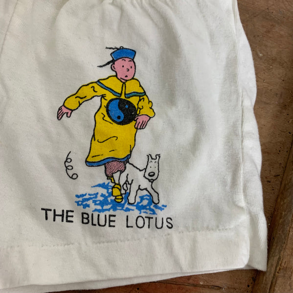 Vintage Kinderhose Tim und Struppi Der blaue Lotus