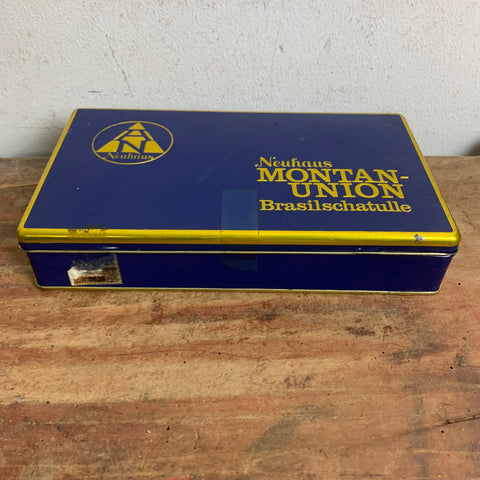 Vintage Blechdose Neuhaus Montan Union Brasilschatulle