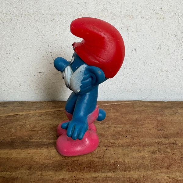 Vintage große Papa Schlumpf Quitsch Figur von Peyo