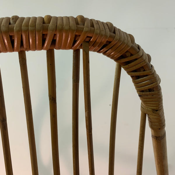 Vintage Mid Century Rattan Stuhl von Gebroeders Jonkers für Noordwolde