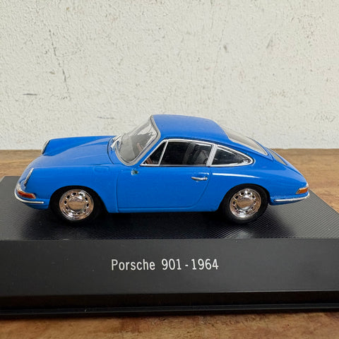 Automodell blauer Porsche 901 Baujahr 1964 von Atlas
