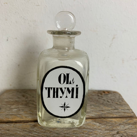 Historische Apothekerflasche Ol Thymi Oil