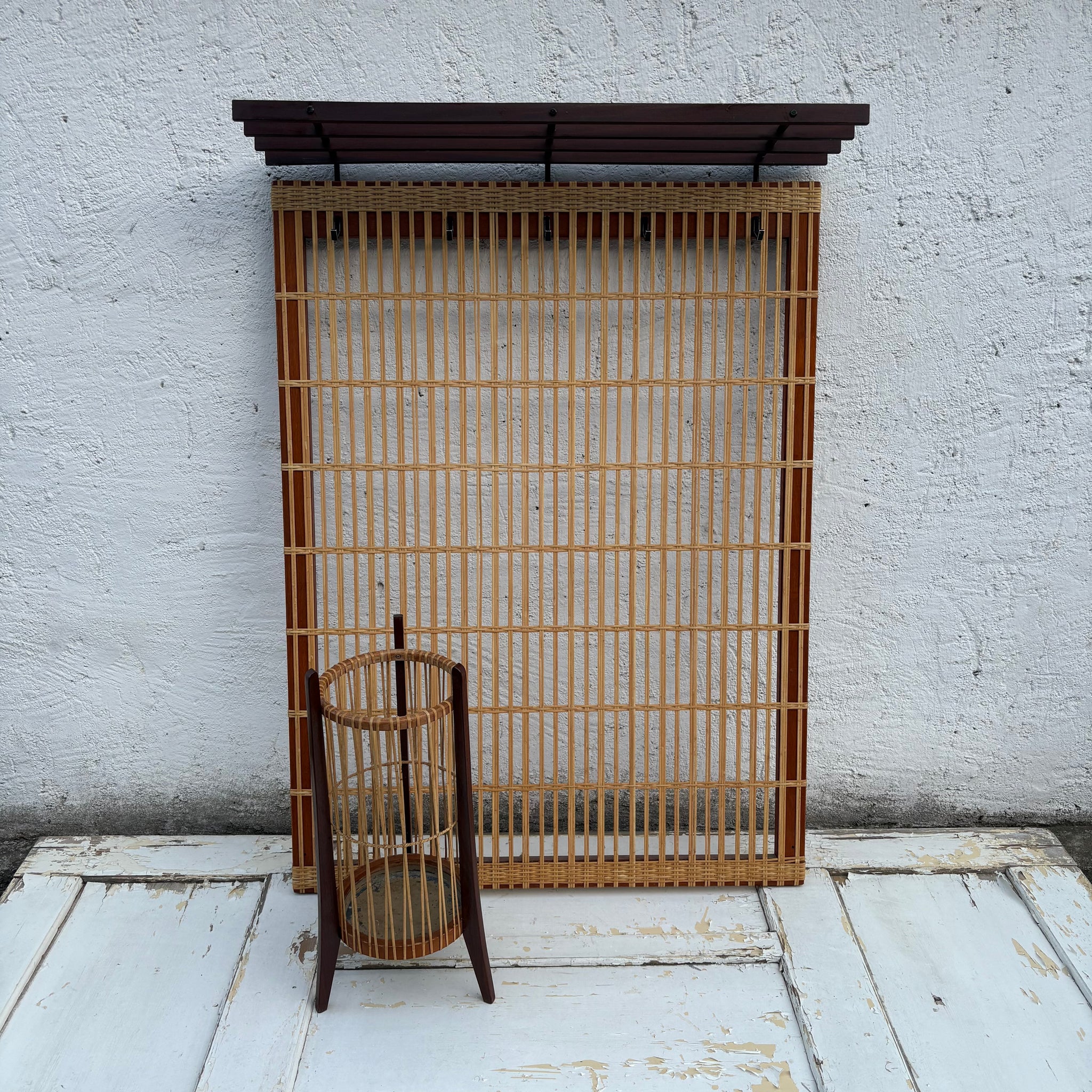 bambus garderobe Mid Century Teakholz Bambus Garderobe und Schirmständer – Trödelfuchs  Vintage Shop