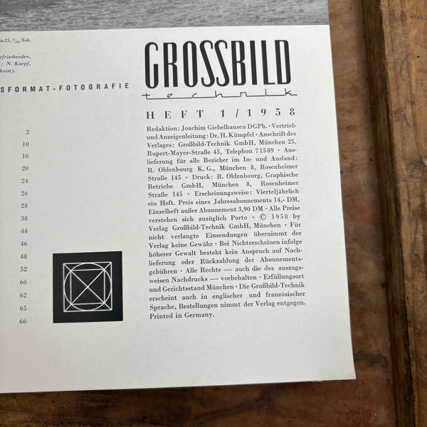 Band 1 bis 4 1958 Magazin Grossbild Technik