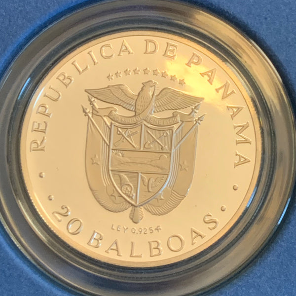 Silber Münze 20 Balboas Republic of Panama 1974