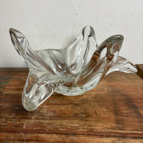 Große Kristallglas Schale Seestern von Art Vannes