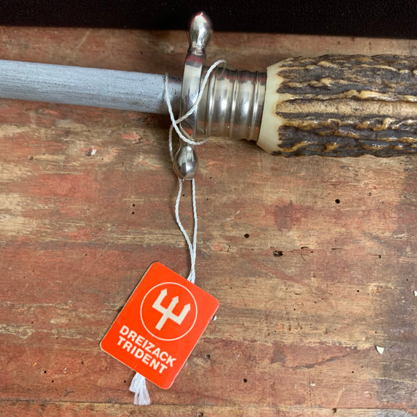Vintage Jagd Tranchierbesteck mit Hirschhorn Griff von Dreizack