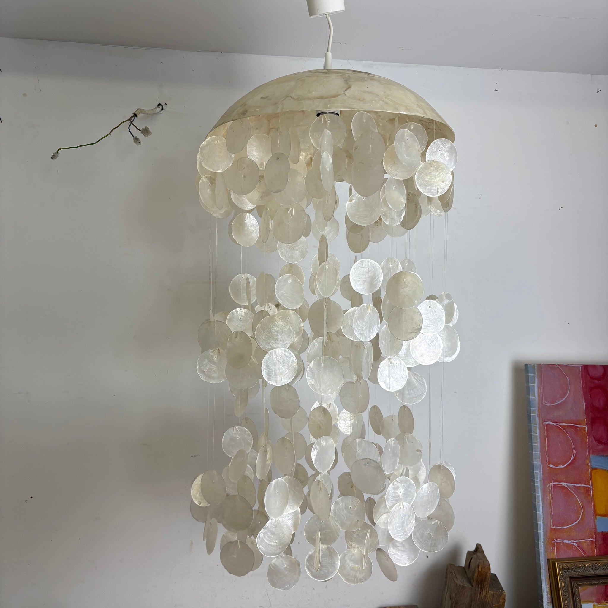 Vintage große Muschel Lampe