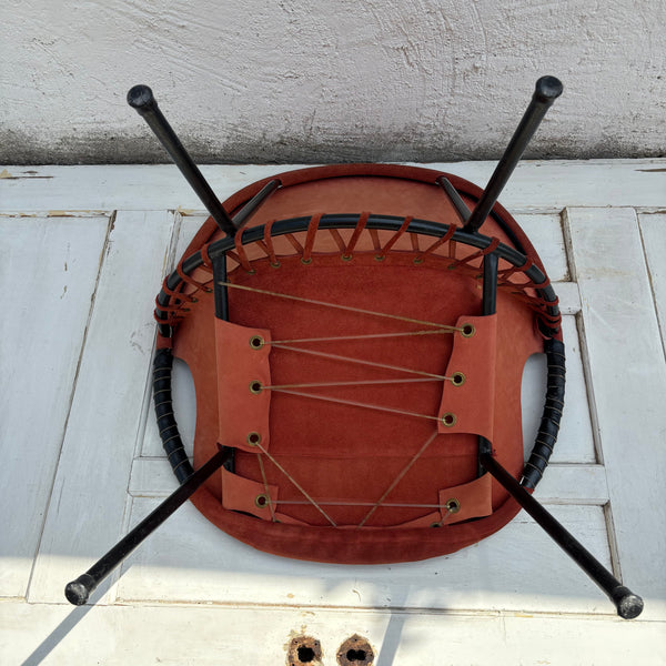 Vintage Mid Century Wildleder Circle Balloon Chair von Lusch Erzeugnis für Lusch & Co.