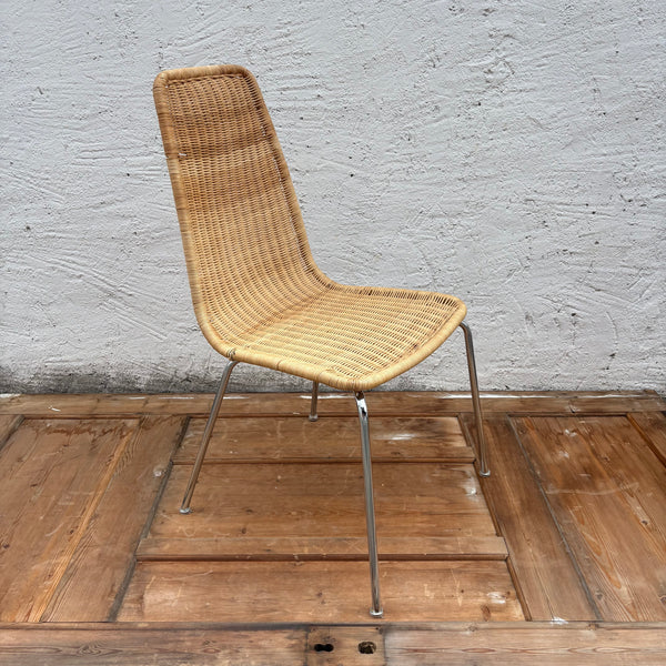2 vintage Korbweiden Stühlen Linus von Franco Campi und Carlo Graffi für Ikea Vintage
