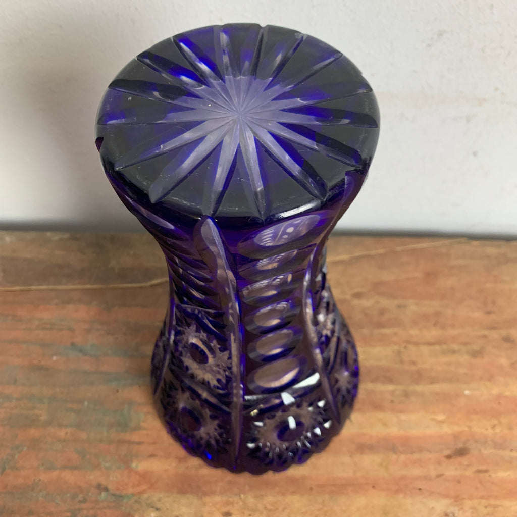 Blaue Bleikristall Vase – Trödelfuchs Vintage Shop