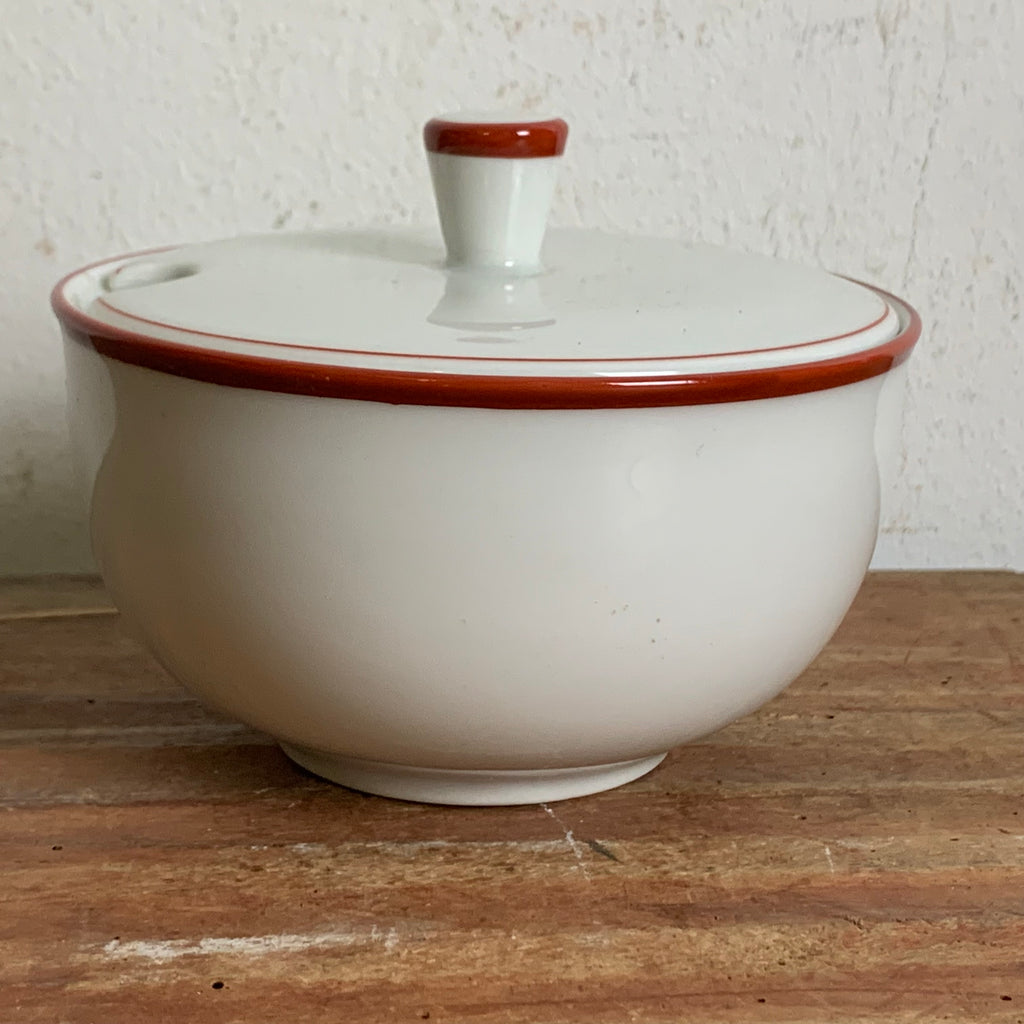Zuckerdose Rotrand von Hermann Gretsch für Arzberg – Trödelfuchs Vintage Shop