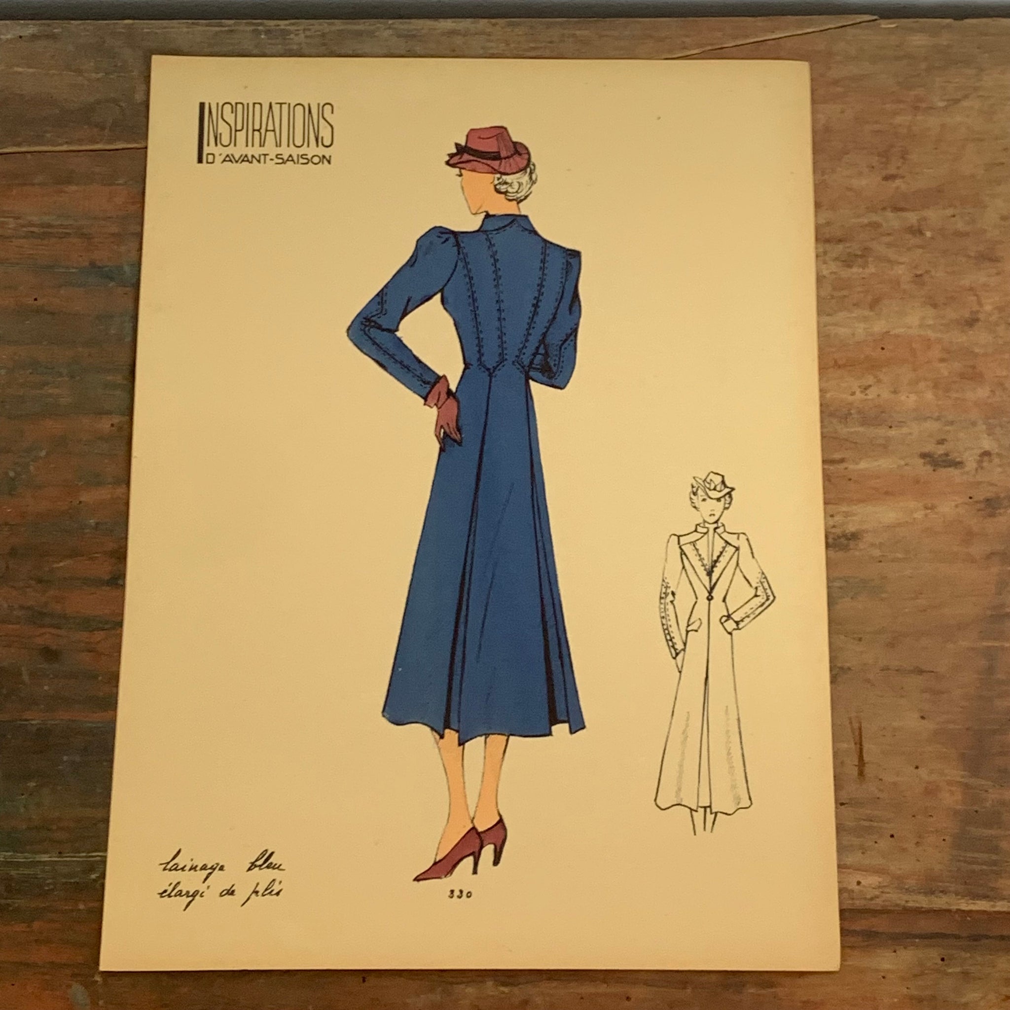 1930's French Art Deco Fashion Illustration Inspirations D'Avant Saison Blatt 330