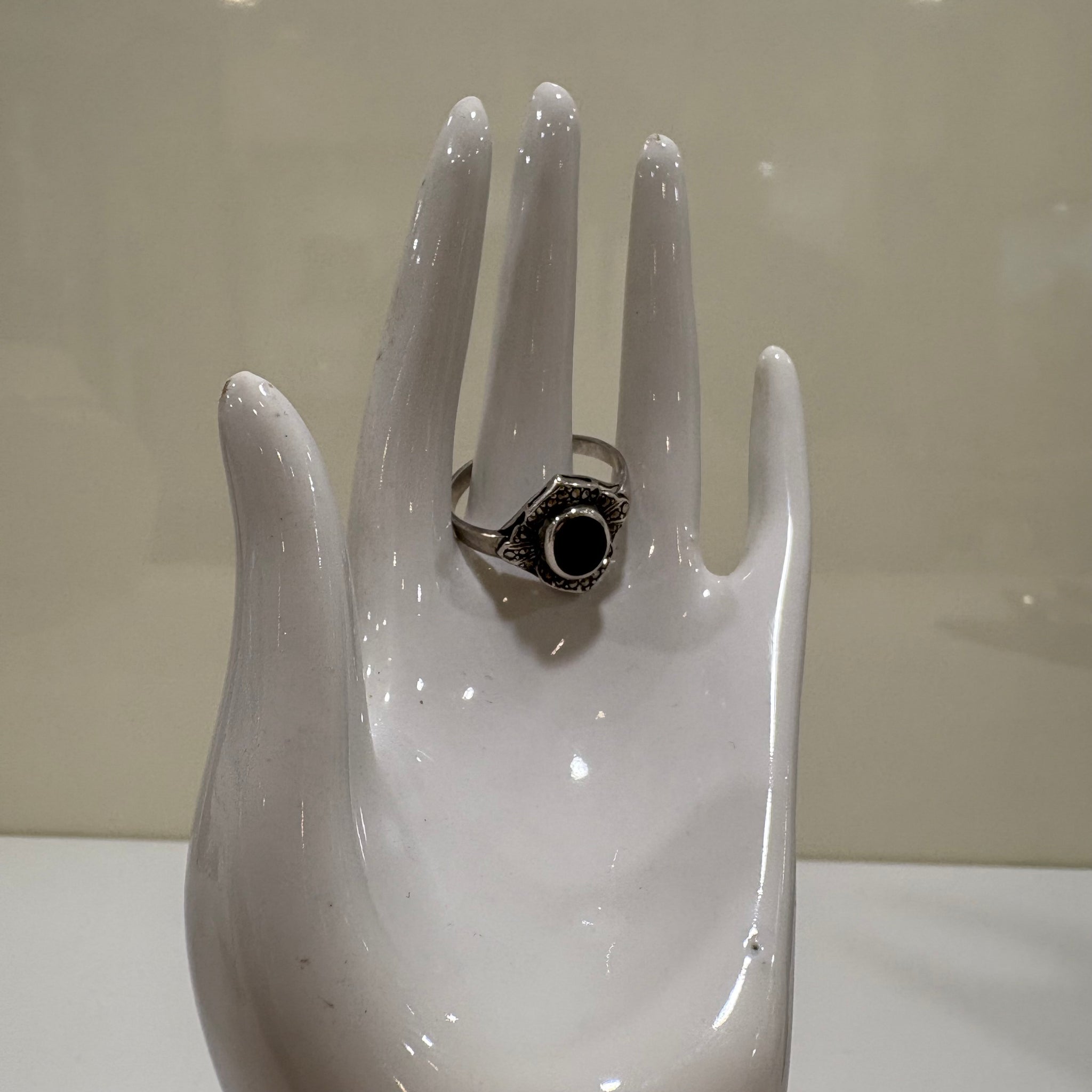 Art Deco Sterling Silber Ring mit Onix