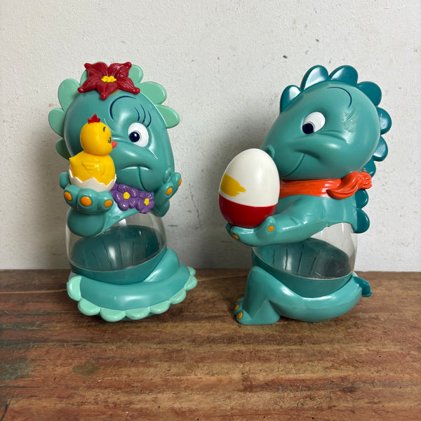 2 große Figur Dapsy Dino Happy Hippos Ü-Ei Schoko Bons