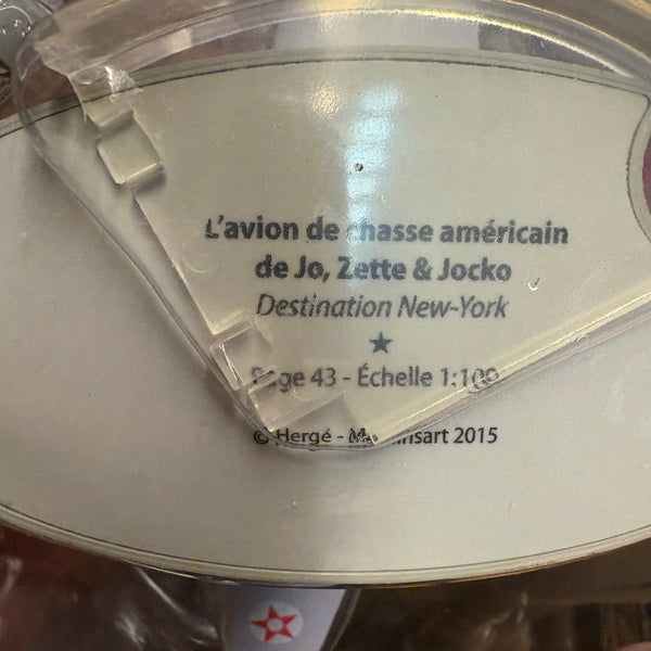 Modell Figur und Buch Tim und Struppi das Das Amerikanisches Jagdflugzeug mit Jocko aus Ziel New York